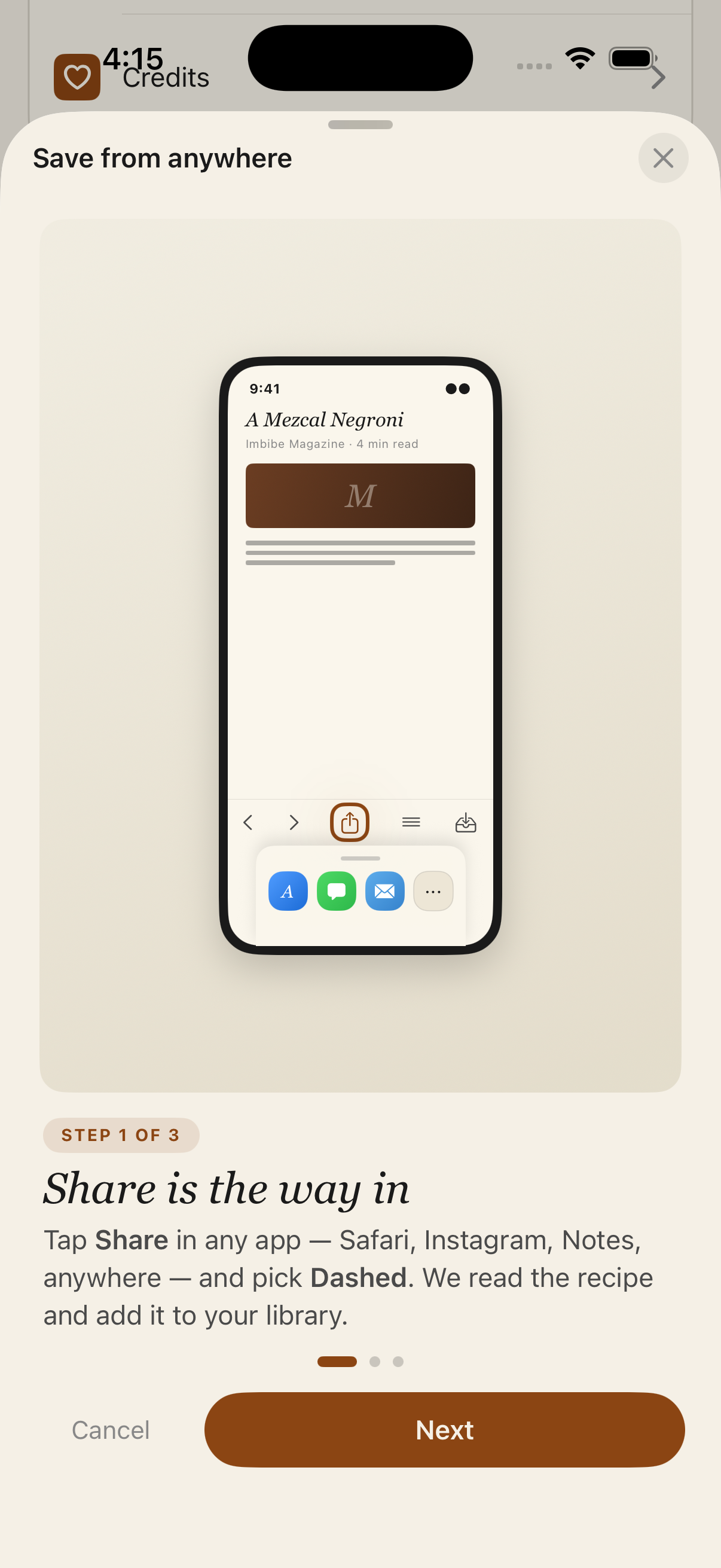 Finding a recipe — share is the way in